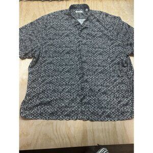 Tommy Bahama Men’s Big & Tall Black White Shirt 5XLB Silk & Coolmax Blend Casual